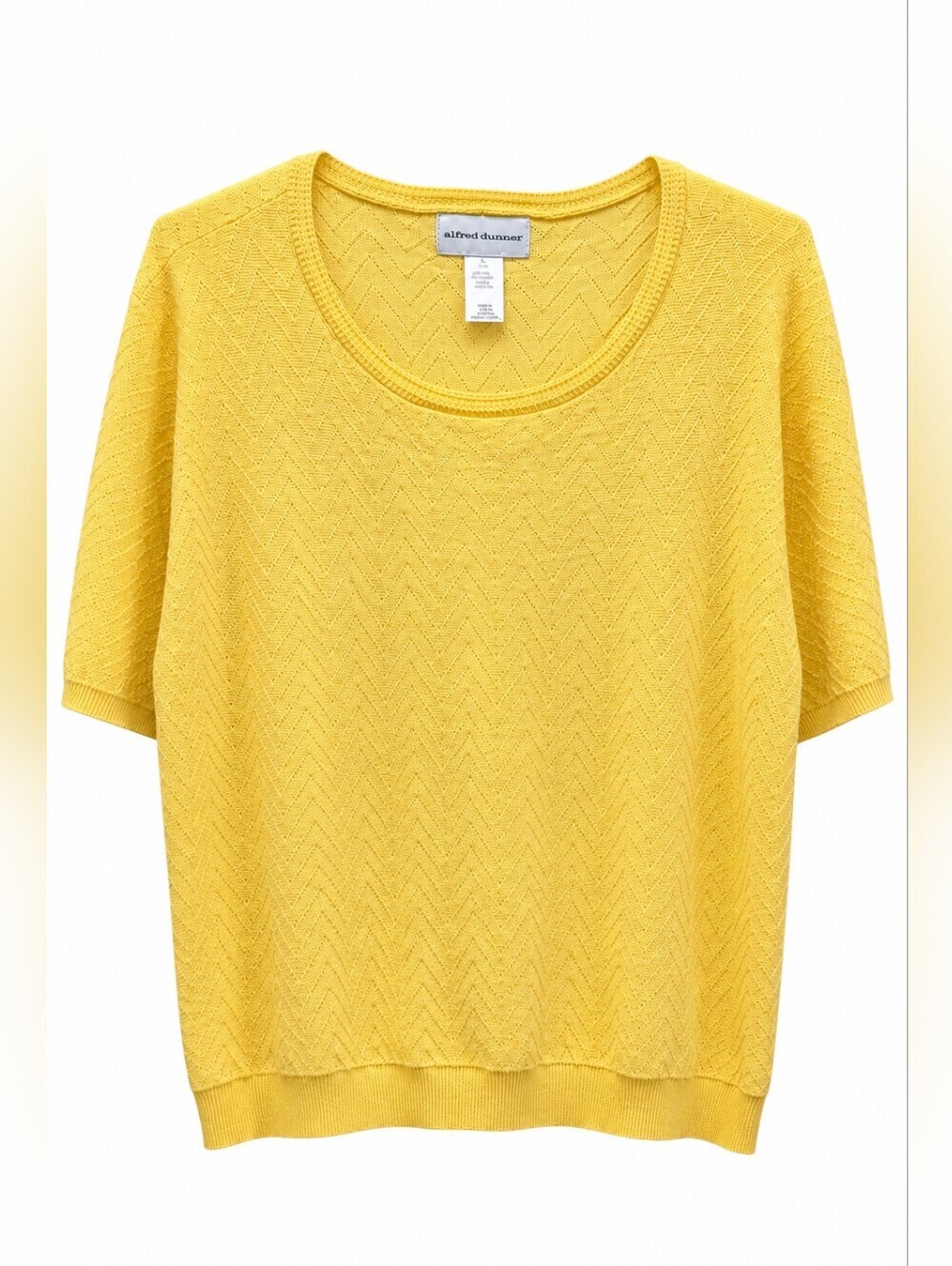 ALFRED DUNNER Knit Short Sleeve Sweater